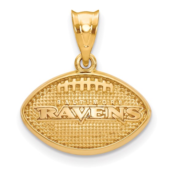Sterling Silver Gold-plated Baltimore Ravens Football Pendant Sterling Silver Gold-plated Baltimore Ravens Football Pendant